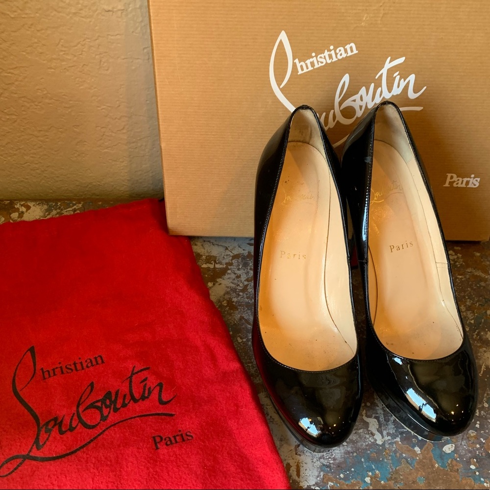 Christian Louboutin Bianca Black Patent 37.5